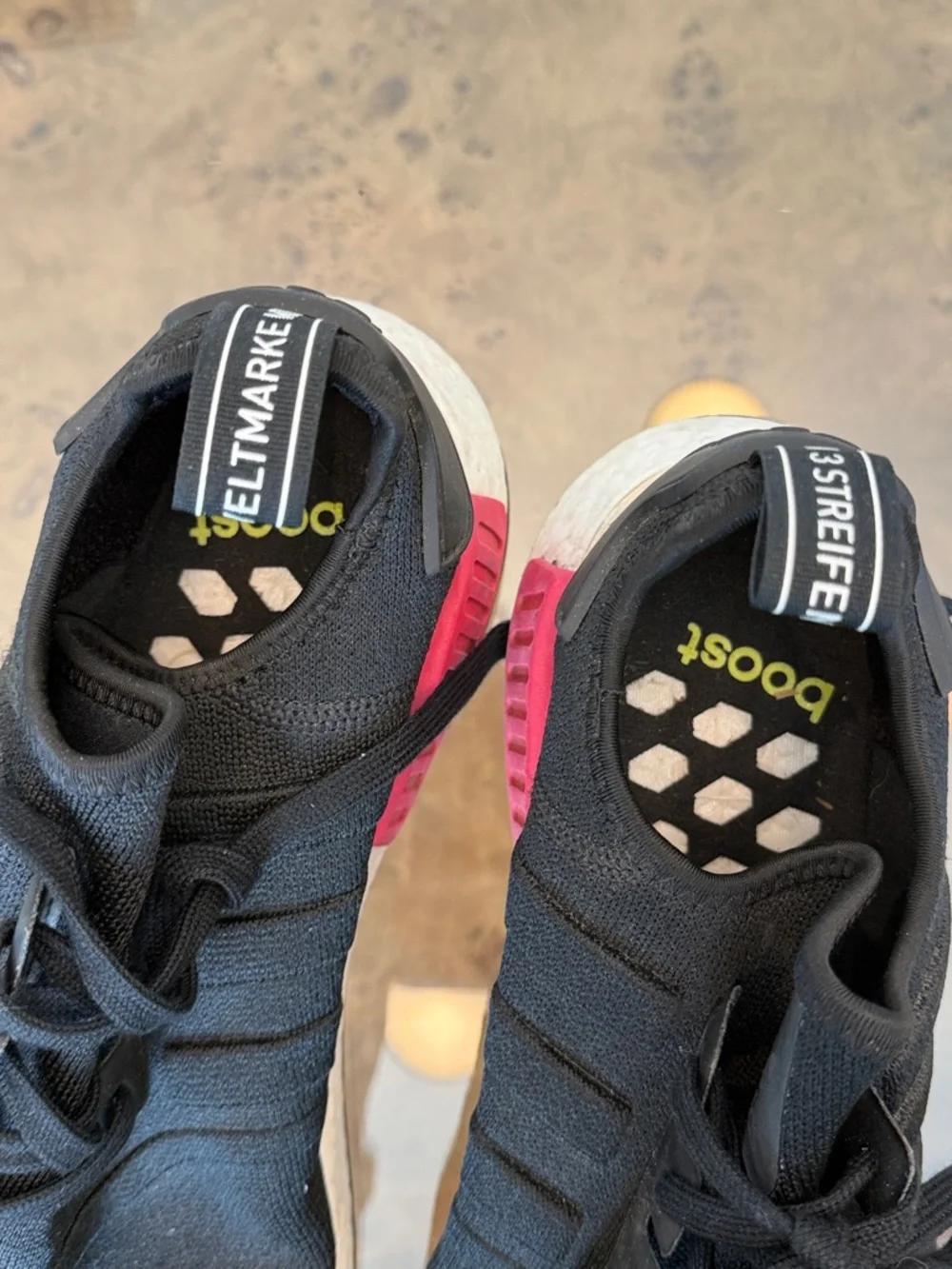 Black Slip-On Men's Sneakers with Neon Accents